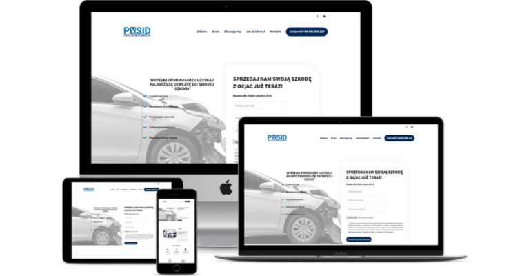 Projekt realizacja strony internetowej odszkodowania pasid
